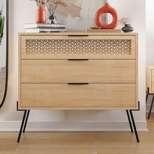 Συρταριέρα Κρεβατοκάμαρας Naive Sapphire Oak 93.1x40x83.1εκ.