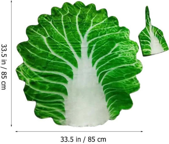 Păturică din flanelă și set cu pălărie Flippy în formă de frunză de salată pentru nou-născuți, material din poliester, 85 cm, verde