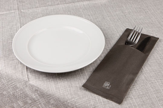 PaperQ Tacâmuri din hârtie Plain Smile Slim Line Șervețel Luxury 2F Neagră 25x8.5cm. buc