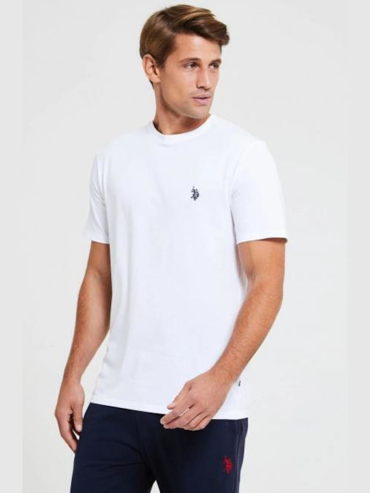 U.S. Polo Assn. T-shirt Bărbătesc cu Mânecă Scurtă Alb