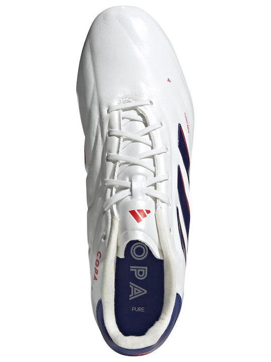 Adidas Copa Pure 2 Elite FG Χαμηλά Ποδοσφαιρικά Παπούτσια με Τάπες Λευκά