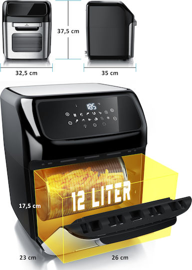 Human Air Fryer 12lt Ασημί HU-391