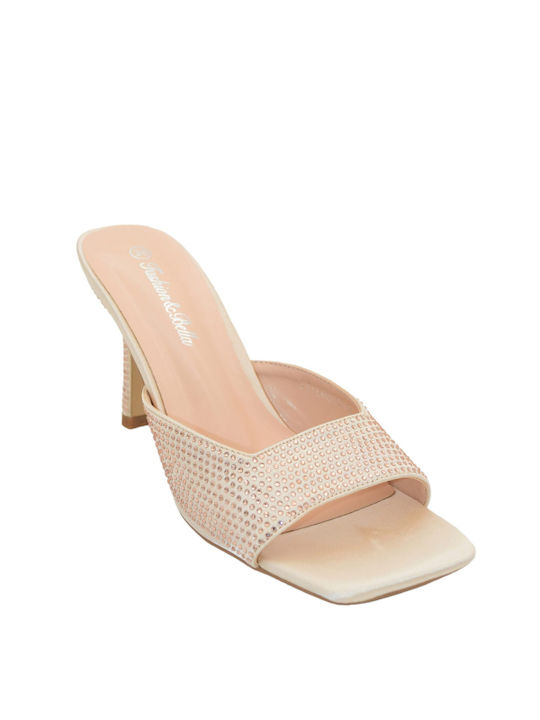 Morena Spain Thin Heel Mules Beige