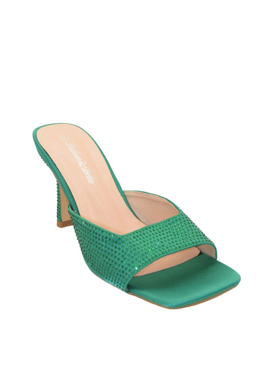 Morena Spain Thin Heel Mules Green