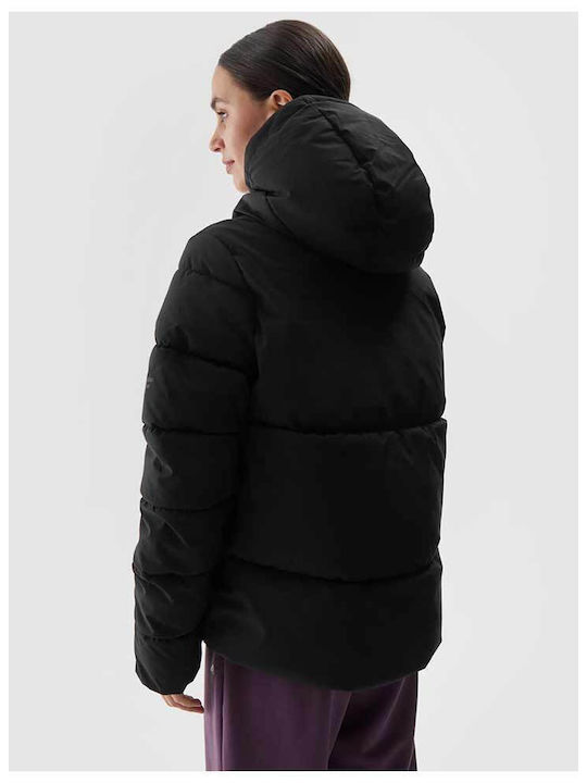 4F Women's Short Puffer Jacket for Winter Black