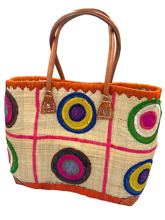 Mohicans Black Line Straw Beach Bag Beige