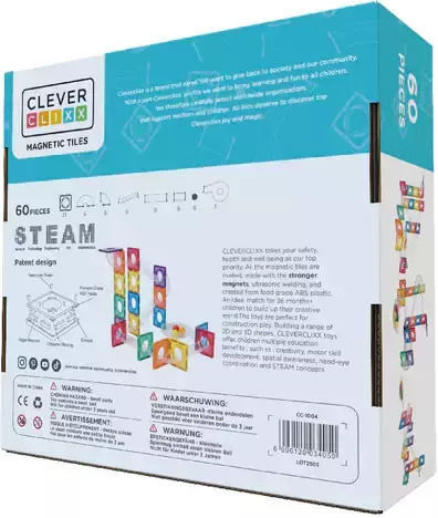Cleverclixx Magnetisches Spielzeug Bau- und Konstruktionsspielzeug für Kinder ab 3 Jahren
