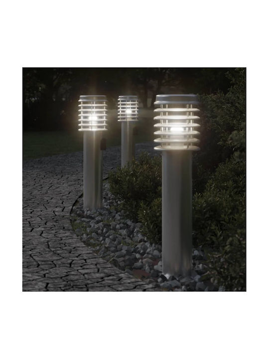vidaXL Outdoor Floor Lamp Small Post 40W IP44 for E27 Socket Silver