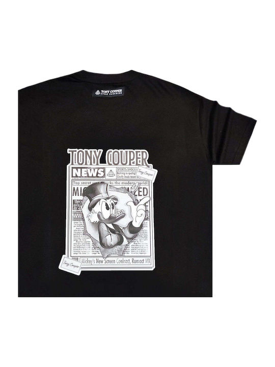 Tony Couper Newspaper Tee Tricou Negru Bumbac