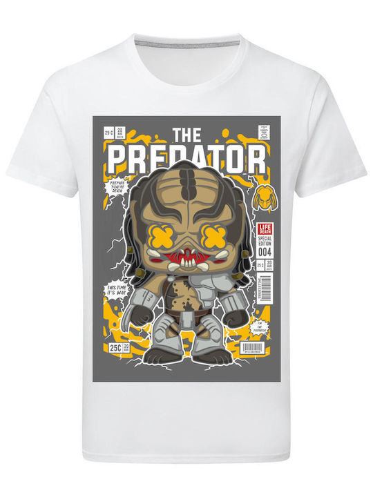 Pop Culture Predator Θεματική Μπλούζα με Στάμπα Λευκή