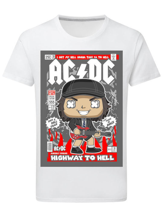 Pop Culture Angus Young ACDC T-shirt AC/DC Λευκό 170520003