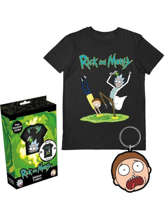 Pyramid International Portal T-shirt Rick And Morty Black