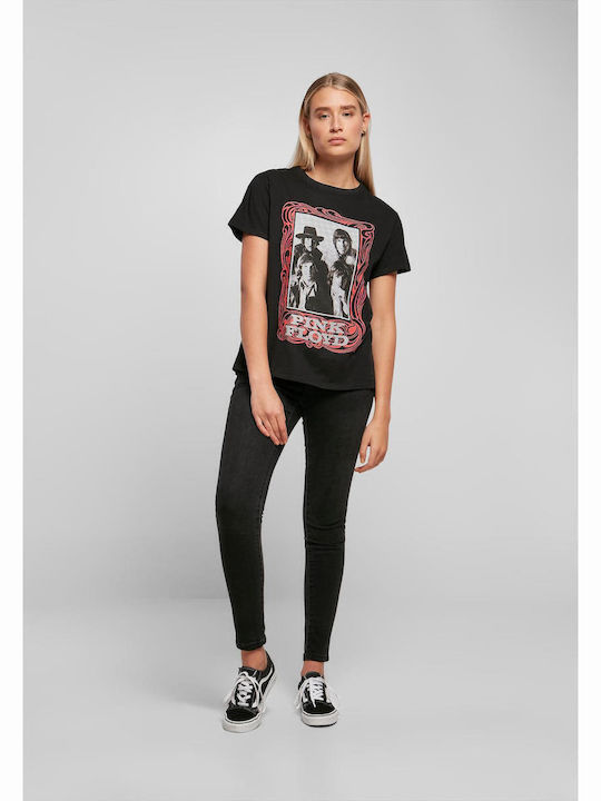 Merchcode Logo Γυναικείο T-shirt Pink Floyd Ροζ Βαμβακερό