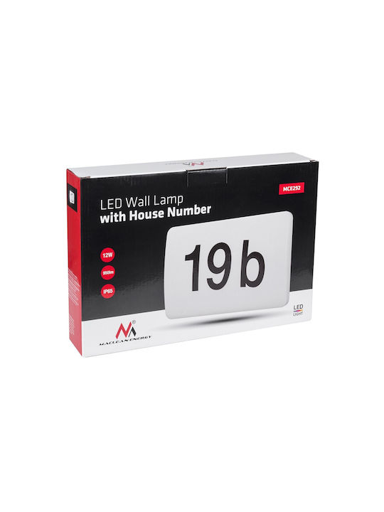 Maclean Energy Επιτοίχιο Εξωτερικό Φωτιστικό LED IP65 12W με Φυσικό Λευκό Φως