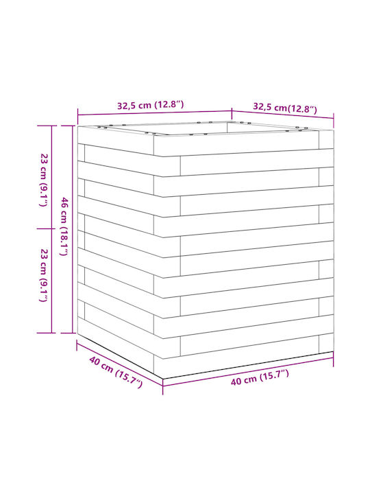 vidaXL Garden Planter Box Wooden Brown 40x40x46cm.