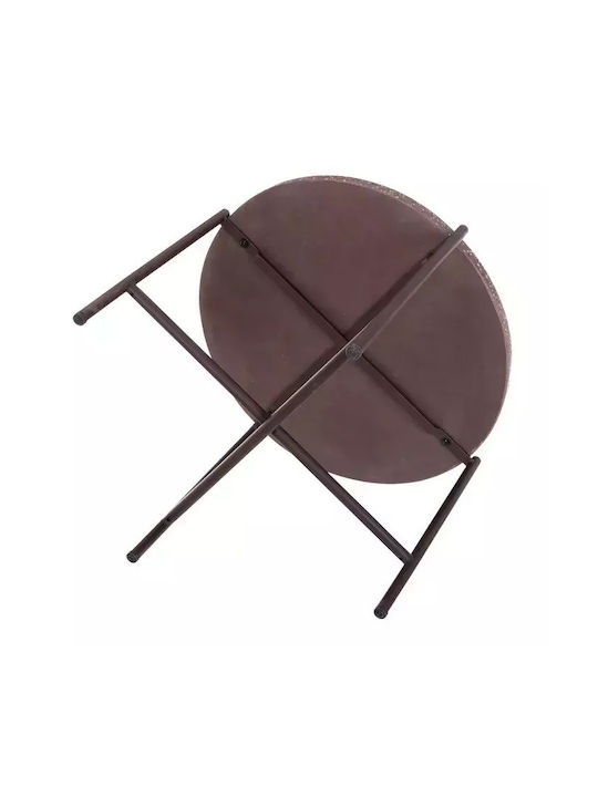 Sitting Room Outdoor Free Standing Metal Table Dark Brown 60x60xcm
