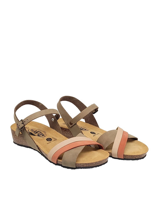 Damenplattformen Khaki Aragosta