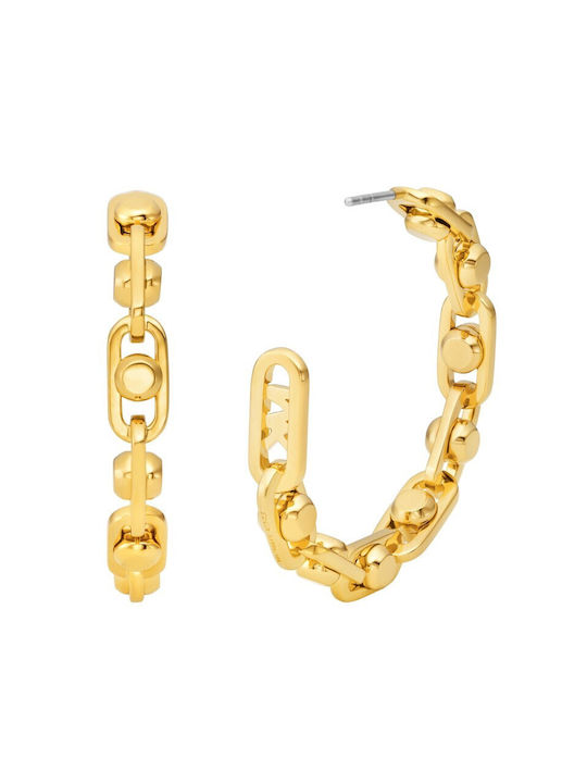 Women's Earrings Hoops Michael Kors Mkj8358710 Astor Link Gold-Plated Brass