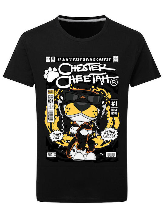 Chester Cheetah Θεματική Μπλούζα με Στάμπα Μαύρη