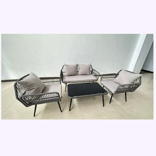 Set De sufragerie pentru exterior Amorgos Gri 4buc