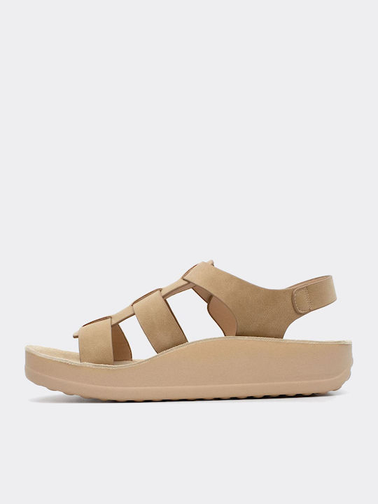 Women's Flat Sandals in Brown Color