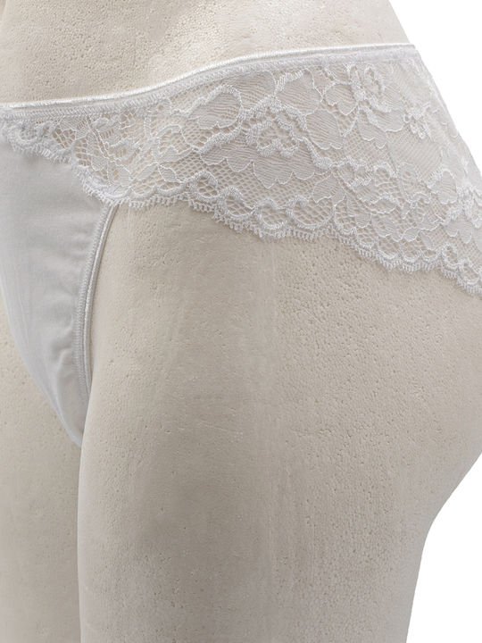 507 Women's Slip with Lace White