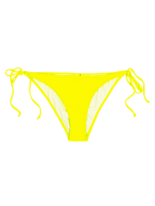 Bikini Slip με Κορδονάκια Κίτρινο