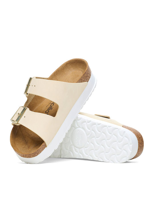 Arizona Leather Women's Flat Sandals in Beige Color Narrow Fit