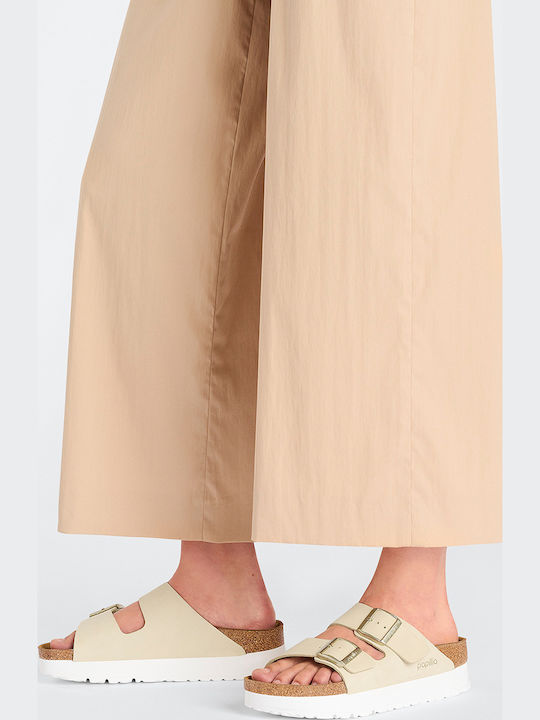 Arizona Leather Women's Flat Sandals in Beige Color Narrow Fit
