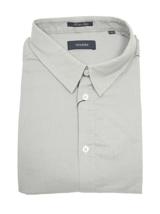 Double Men's Shirt Long Sleeve Cotton Gray