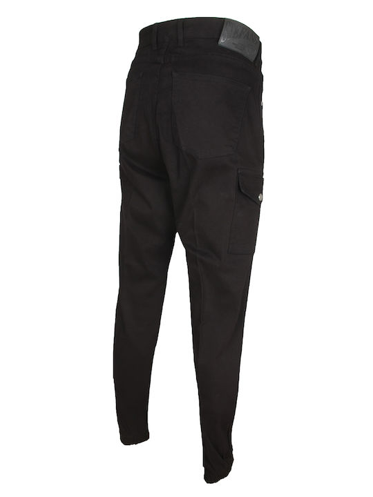 Stefansxxl Men's Trousers Cargo Elastic Black