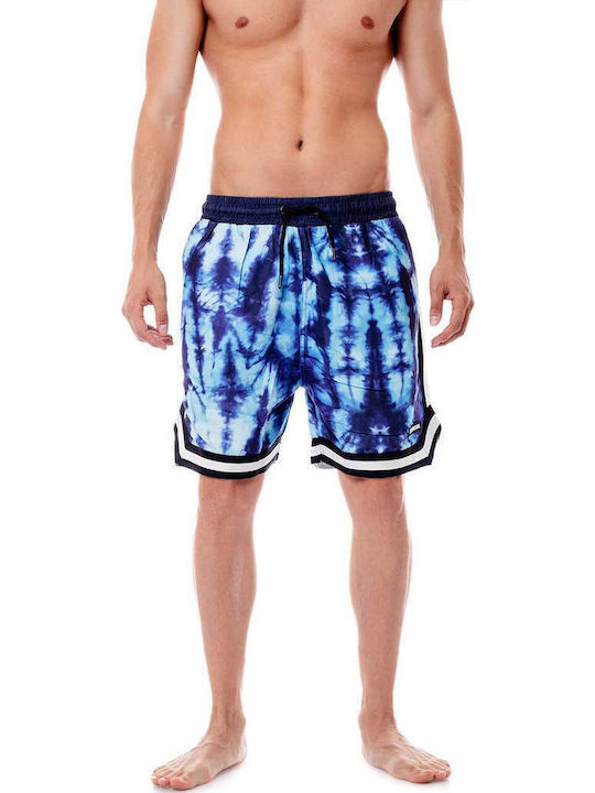 Blue Men's Swimwear Bermuda Blue with Prints