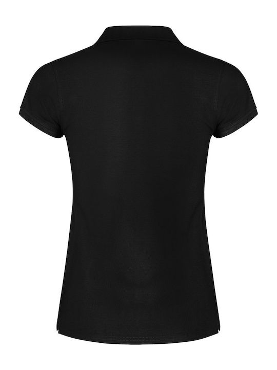 Star Women's Polo Blouse Short Sleeve Black