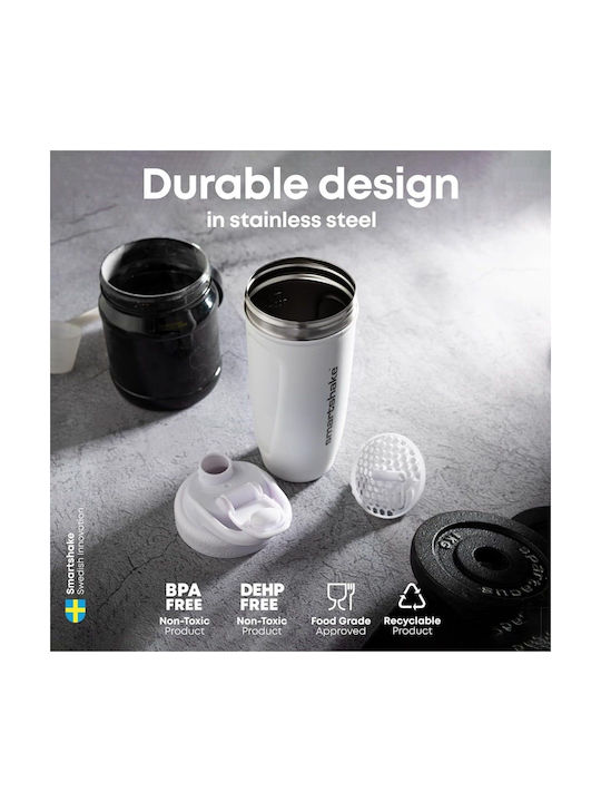 SmartShake Stainless Steel Protein Shaker 900ml Gray