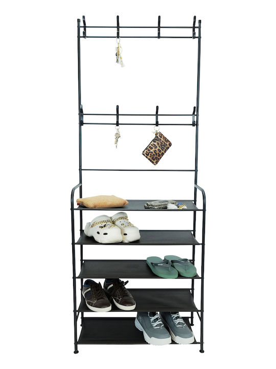 Uncle George Floor Garment Rack made of Metal Black 65x26x168cm