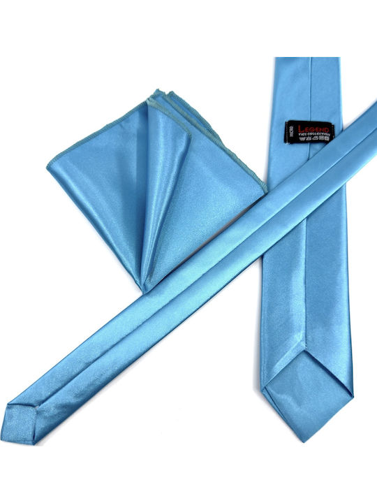 Legend Accessories Σετ Ανδρικής Γραβάτας Μονόχρωμη σε Γαλάζιο Χρώμα