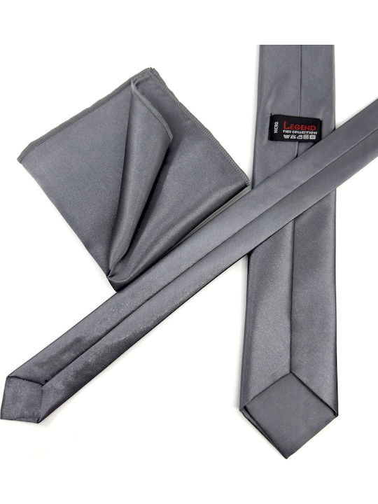 Legend Accessories Σετ Ανδρικής Γραβάτας σε Γκρι Χρώμα
