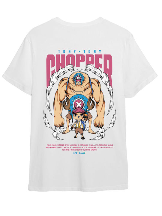 Pop Culture T-shirt Ein Stück Weiß Chopper