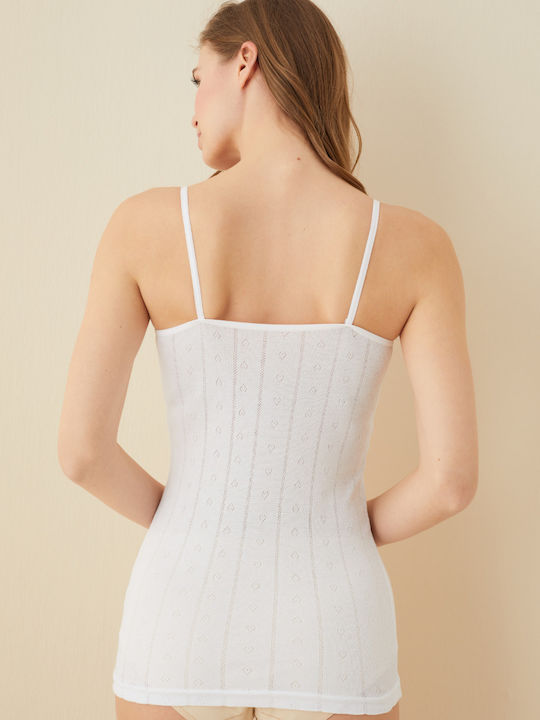 Women's T-Shirt with Spaghetti Strap White