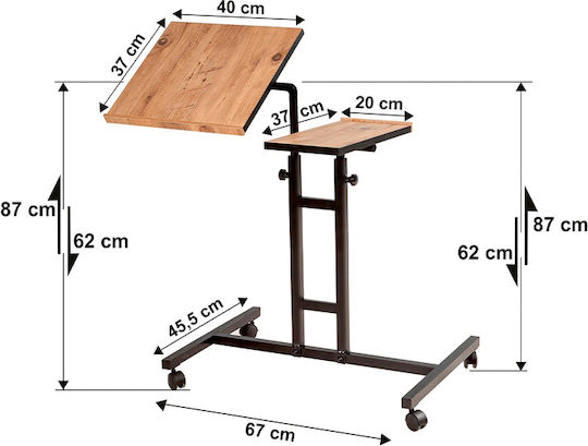 Megapap Atlantic Pine Laptop Table Τραπεζάκι για Laptop Καφέ