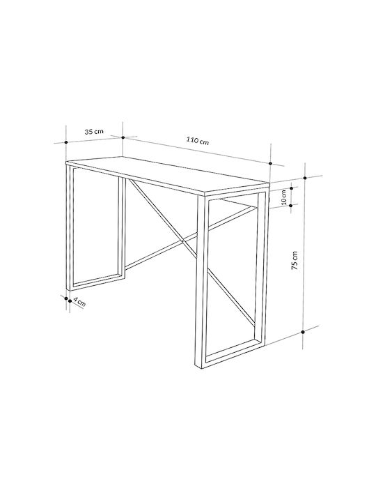 Archie Console Table Wood & Metal sapphire oak L110xW35xH75cm