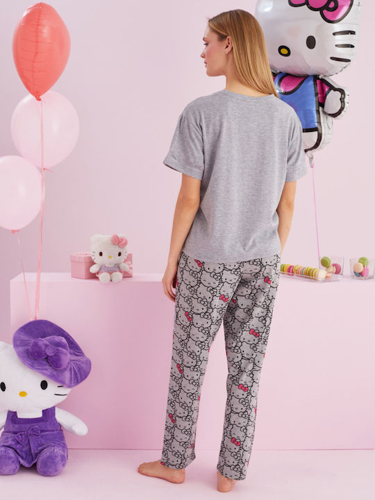 Hello Kitty Set Pijamale pentru Femei Dark Grey