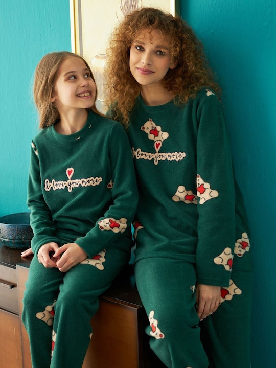 Misenza Set Pijamale pentru Femei Green