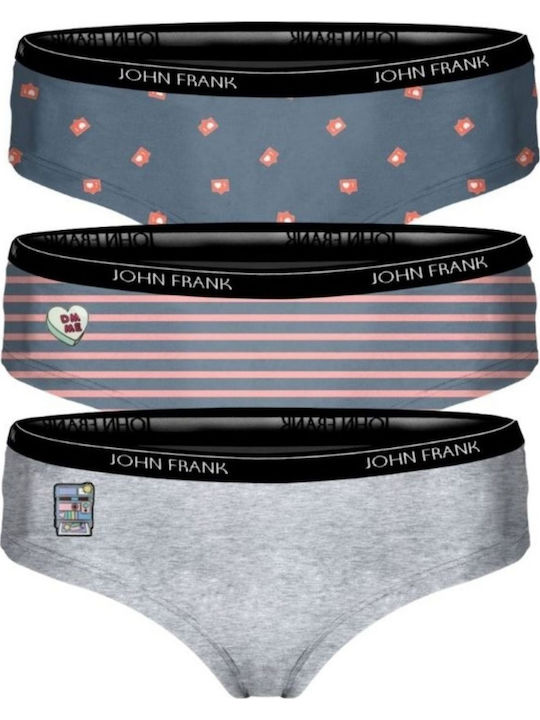 Βαμβακερά Γυναικεία Slip 3Pack Grey/Blue/Pink