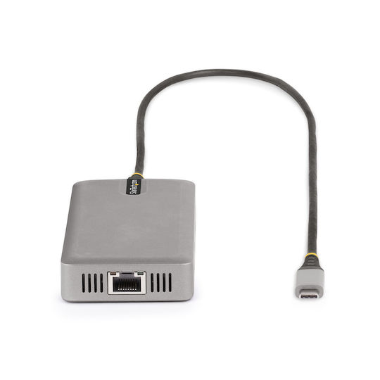 StarTech USB-C Docking Station με HDMI/DisplayPort 4K PD Ethernet και σύνδεση 3 Οθονών Γκρι (117B-USBC-MULTIPORT)