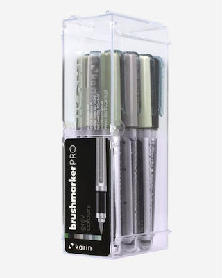 Set of Karin BrushmarkerPRO 12 Grey Colours brush markers