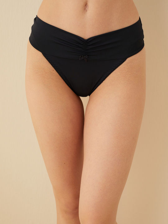 Hochtailliert Damen Slip Black
