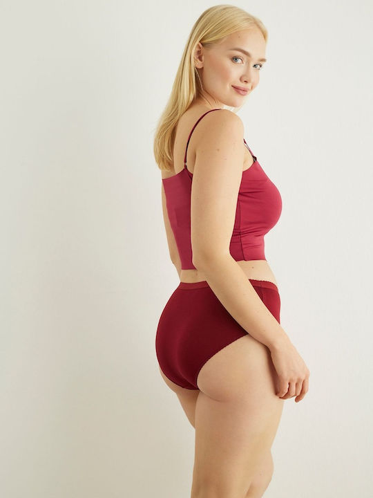 Sexen Bumbac Femeie Alunecare Burgundy