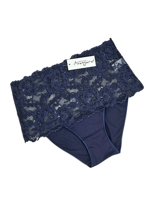 Talie înaltă Femeie Slip cu Dantelă Dark Blue