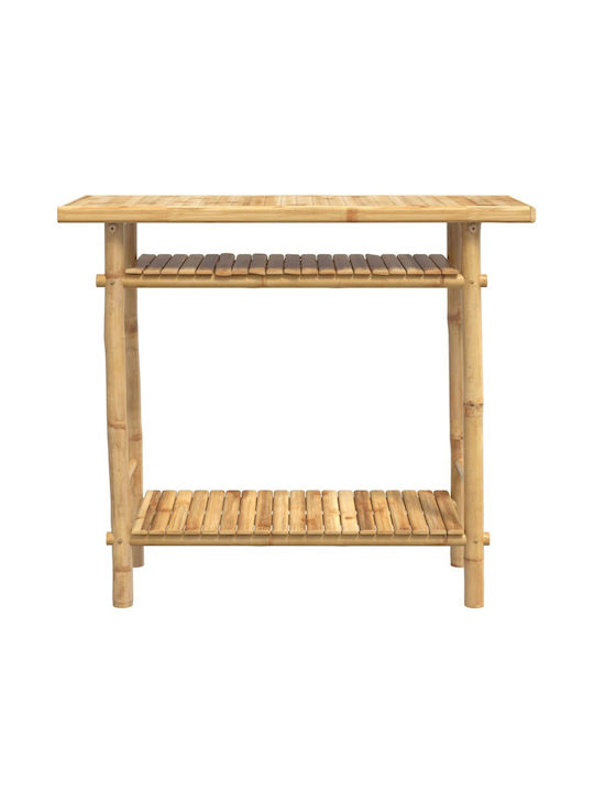 Garten- und Terrassentisch aus Bambus Braune 90x37x75cm